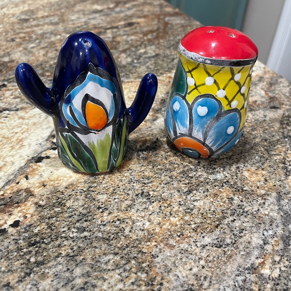 Hand-painted Talavera Salt and Pepper Shakers